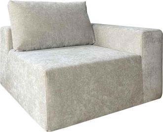 Oviala Sill&oacute;n rinconero para sof&aacute; modular en tela crudo L 100 cm