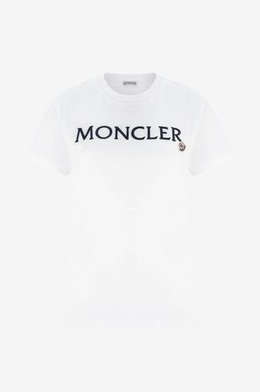 Moncler Kurzarm-T-Shirt mit Macro-Logostickerei