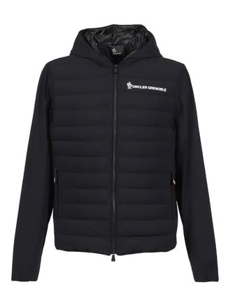 Moncler logo hooded jacket - men - Polyamide/Spandex/Elastane/Polyamide/Polyester/Down/Feather - M - Black