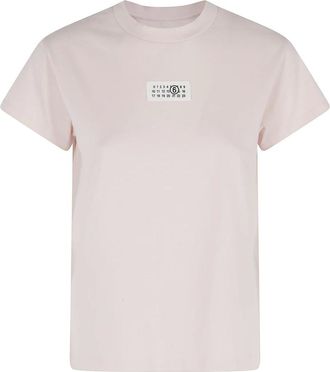 Maison Margiela T-Shirts, female, Pink, Size: XS Front Logo T-shirt