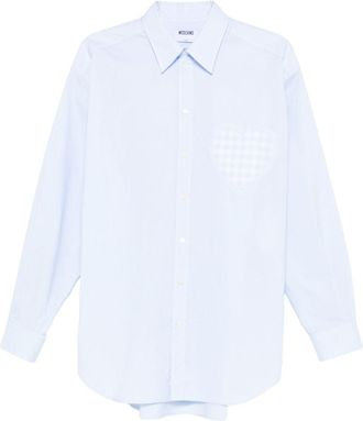 Moschino White Silk and Nylon Shirt with Heart-Shaped Pocket