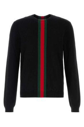 Gucci Black Crew Neck Sweaters