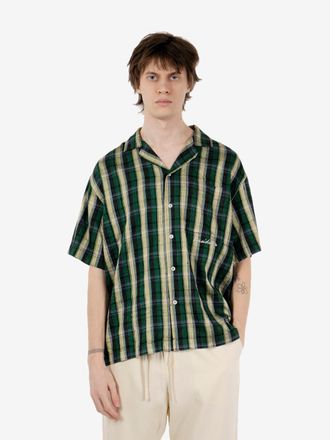 President's Shirt Reef Artisanal check silk green