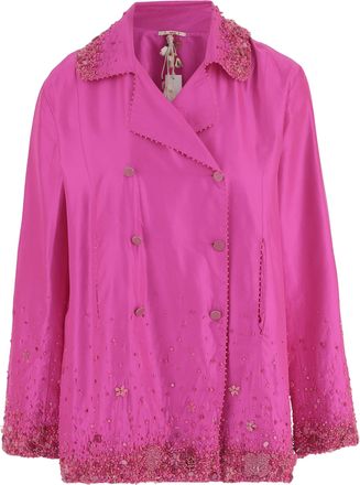 P&eacute;ro Double-Breasted Silk Jacket