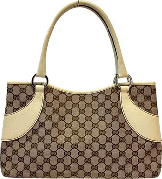 Gucci Gg Canvas Beige Gg Canvas Tote Bag (Pre-Owned)