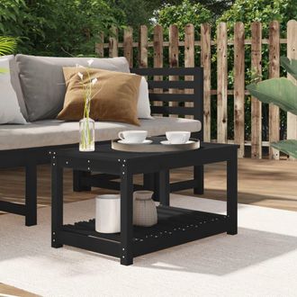 vidaXL Mesa De Jard&iacute;n Madera Maciza Pino Negro 82,5x50,5x45 Cm Vidaxl