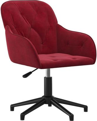 vidaXL Vidaxl - Silla de oficina giratoria de terciopelo rojo tinto
