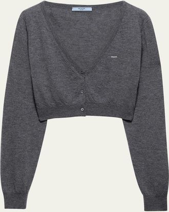 Prada Cashmere V-Neck Crop Cardigan