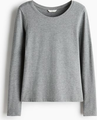H&M Figurnahes Baumwollshirt - Grau