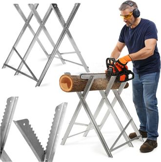 OEM Caballete Met&aacute;lico Para Cortar Madera, Caballete Ajustable, 120 Kg, Acero