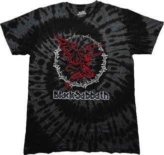 Black Sabbath T Shirt Red Henry Band Logo Official Unisex Tie Dye Black XXL