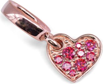 Pandora Red Pave Tilted Heart Dangle Charm