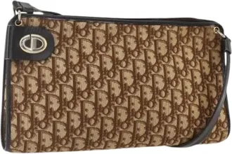 Dior Pre-owned Shoulder Bags, female, Beige, Size: ONE SIZE Pre-owned Trotter Canvas Shoulder Bag
