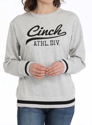 Cinch Womens Crewneck French Terry Sweatshirt In Grey