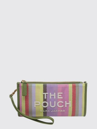 Marc Jacobs The Large Pouch Striped Mesh Clutch with Contrast Logo