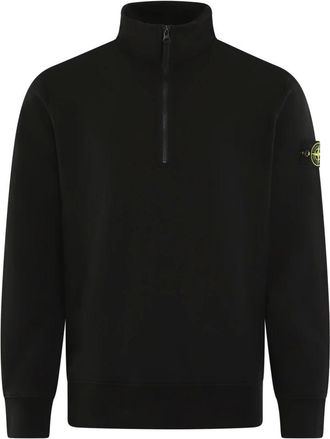Stone Island Sweatshirts, male, Black, Size: L Long Sleeve Polo Shirt