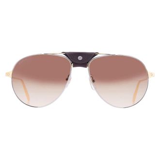 Cartier Santos de Cartier Brown Pilot Mens Sunglasses CT0038S 004 59