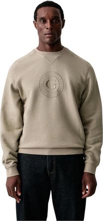 Guess Sweatshirt met ronde hals - Heren - Sweatshirts & Hoodies - Groen - Maat: XL Katoen