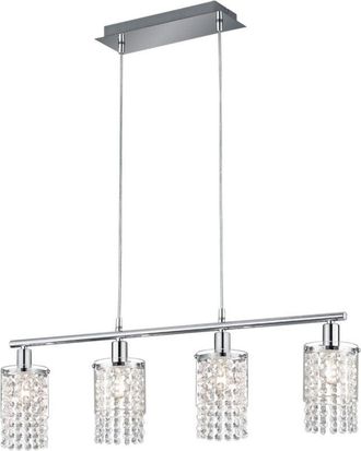 ETC Shop Lampada da soffitto a sospensione cromata remote control lampada in vetro cristallo dimmerabile in un set con lampadine led rgb