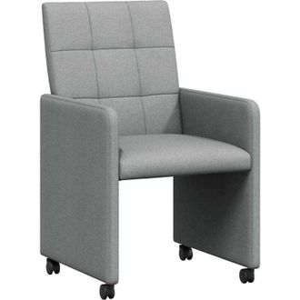 vidaXL Sillas de Comedor con Ruedas 2 pcs Gris claro 58 x 65 x 94 cm vidaXL