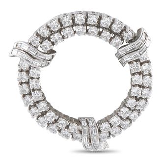 Luxury Bazaar 18K White Gold 2.0ct Diamond Open Circle Brooch MF03-062426