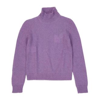 Alberta Ferretti Paarse Mohair Sweater Aw 24 - Dames - Coltruien - Paars - S - Wol - Truien & Vesten