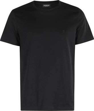 Dondup Zwarte Korte Mouw Logo T-Shirt - Heren - T-shirts - Zwart - S - Katoen - Tops