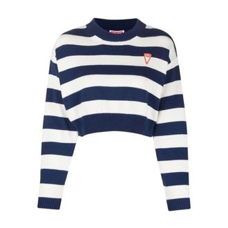 Kenzo Truien & Vesten, Dames, Blauw, M, Marineblauw/Wit Gestreept Crop Shirt