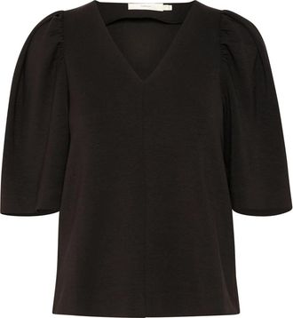 Inwear Zwarte blouse met ruches - Dames - Blouses - Zwart - XS - Overhemden