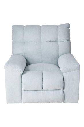 Living and Home 270&deg; Swivel Rocker Recliner Chair with Power Recline & Charging Ports in Pale Blue