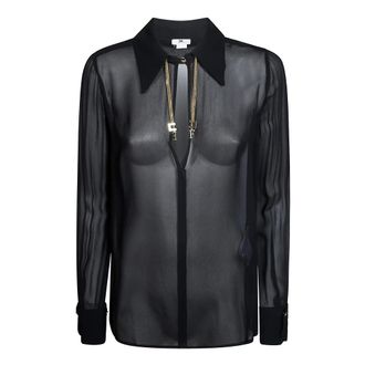 Elisabetta Franchi Dames, Blouses & Shirts, Zwart, Maat: M