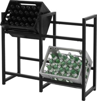 ML Design Estante Para 4 Cajas De Bebidas De Acero Antracita 91 X 31 X 75,5 Cm Estanter&iacute;a De Pie Hasta 150 Kg Por Balda Soporte Estable Y Robusto Botellero De C