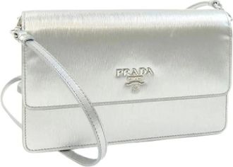 Prada Pre-owned Cross Body Bags, female, Gray, Size: ONE SIZE Pre-owned Vintage Cross Body Bag