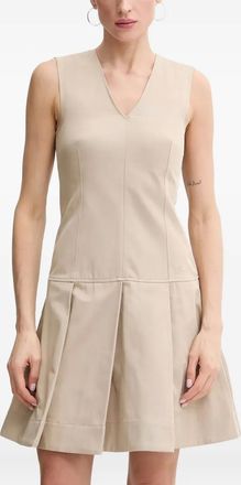 Karl Lagerfeld Abito corto plissettato con scollo a V - Toni neutri