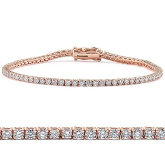 Pompeii3 3 Ct Lab Grown Diamond Tennis Bracelet 7 14k Rose Gold