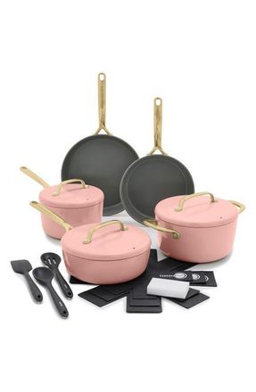 GreenPan GP5 Infinite8 11-Piece Anodized Aluminum Ceramic Nonstick Cookware Set with Champagne Handles in Dusty Rose at Nordstrom