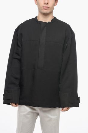 Jil Sander Blusa in Misto Seta con Collo Coreano Jil Sander