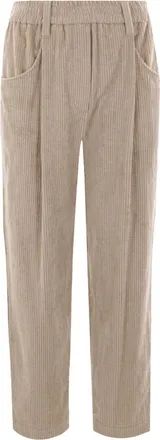 Brunello Cucinelli Brunello Cucinelli Corduroy Velvet Baggy Trousers