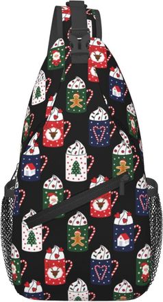 Generic Santa Claus Deer Cane Heart Xmas Tree Gingers Bread Man Shoulder Bag Trendy Cross Body Bag Anti Theft Crossbody Bags For Cycling Sports Camping