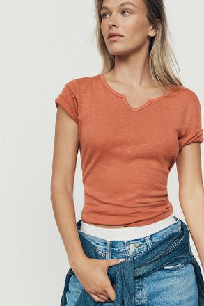 Pilcro Sable Notched Collar Tee