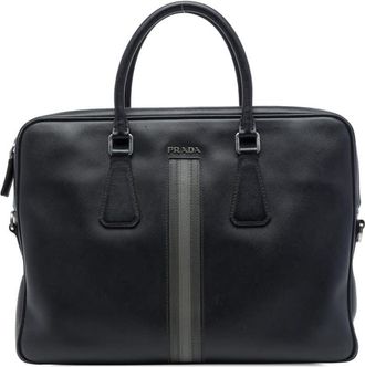 Prada Pre-owned Prada Saffiano Striped Business Bag Unisex YPCPHVPE9LD1I8Z8