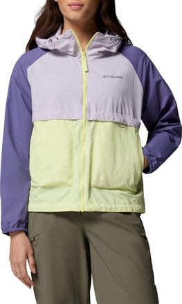 Columbia Spire Valley Water Repellent Windbreaker in Citron Haze/Lavender Pearl at Nordstrom, Size Xx-Large