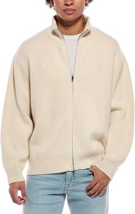 PANGAIA Full Zip Cashmere & Wool-Blend Mock Neck Sweater