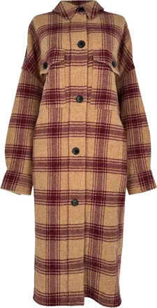 Isabel Marant Etoile Checked Button-Down Coat in Multicolor Wool