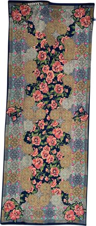 Jil Sander Floral-Print Scarf in Multicolor Silk