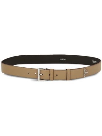 Prada Cintura con logo a triangolo - Toni neutri