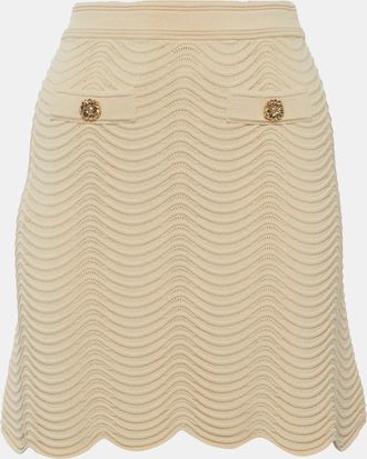Sandro Cream Textured Knit Mini Skirt