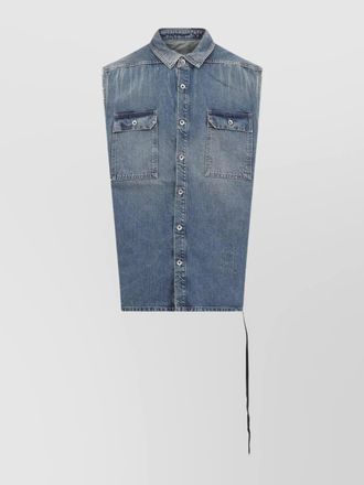 Rick Owens cotton sleeveless shirt jacket