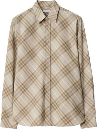 Burberry Camicia in cotone a quadri - Toni neutri