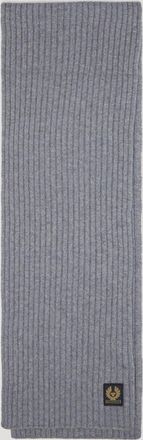Belstaff Watch Scarf Mens Lambswool Pale Grey Melange Size One Size